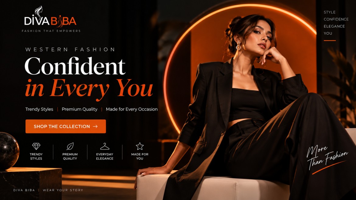 Diva Biba Western fashion e-commerce website showcasing modern women’s clothing, stylish collections, and online shopping experience